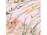 Sweat / French Terry "Wiesenblumen & Reh", rosa-color