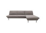 Looks by W.Joop , Braun, Beige , Textil , Uni , Ottomane rechts, nicht einzeln stellbar, L-Form , 274x168 cm , Made in EU, FSC MIX , Stoffauswahl, seitenverkehrt erhältlich, Hocker erhältlich, Rücken echt ,