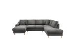 P & B , Grau , Textil , Buche , Uni , Füllung: Schaumstoff,Schaumstoff , U-Form , 301x200 cm , Made in EU , Typenauswahl, Stoffauswahl, Liegefunktion, seitenverkehrt erhältlich, Schlafen auf Sitzhöhe, Rücken echt ,