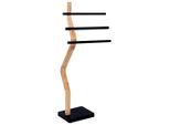 Homezone , Naturfarben, Schwarz , Metall, Holzwerkstoff , gebogen , 43x85x26 cm , Montage ohne Bohren ,