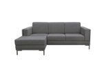 Looks by W.Joop , Grau , Textil , Uni , Füllung: Schaumstoff , Ottomane links, L-Form , 214x146 cm , Made in EU, FSC MIX , seitenverkehrt erhältlich, Hocker erhältlich, Rücken echt ,