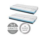 Primatex , Weiß , Textil , H2 + H3 , Füllung: Polyester, Vlies , rechteckig , 80x200 cm , Bezug abnehmbar/waschbar, Ober- und Unterseite versteppt, für Hausstauballergiker geeignet, wendbar, optimale Belüftung, für verstellbare Lattenroste geeignet, schadstoffgeprüft, Härtegradauswahl für beide Seiten, Wendematratze, Matratzenklasse Silber ,