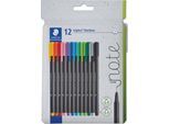 Staedtler Fineliner triplus 334, Strichstärke 0,3 mm, farbsortiert, 12 Stück im Kartonetui