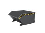 Eichinger-Industrie Kippbehälter, niedrige Bauhöhe, 750 l, bis 1500 kg, Einfahrttaschen, Kettensicherung, Stahl, anthrazitgrau RAL 7016
