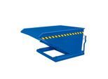 Eichinger-Industrie Kippbehälter, niedrige Bauhöhe, 1000 l, bis 1500 kg, Scheren-Kipp-Mechanismus, Stahl, enzianblau RAL 5010
