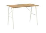 Carryhome Schreibtisch, Weiß, Eiche Artisan, Metall, Holzwerkstoff, rechteckig, A-Form, eckig, 60x75x100 cm, Arbeitszimmer, Schreibtische, Bürotische