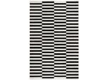 Hanse Home Handwebteppich Vika, Schwarz, Weiß, Textil, Streifen, rechteckig, 200x300 cm, Oeko-Tex® Standard 100, für Fußbodenheizung geeignet, beidseitig verwendbar, in verschiedenen Größen erhältlich, pflegeleicht, strapazierfähig, leicht zusammenrollbar, Teppiche & Böden, Teppiche, Naturteppiche