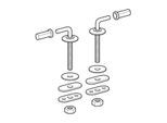 Geberit Renova Scharnier-Set 598165000 Befestigung von unten, Edelstahl, für WC-Sitz
