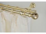 Gardinenstange GARESA "ANDREA", grau (messingfarben), L:150cm Ø:20mm, Metall, Gardinenstangen, Gardinenstange, Vorhanggarnitur, verlängerbar, Endknopf Kugel lang, mit Ringen