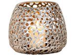 Windlicht CASABLANCA BY GILDE "Windlicht Chico antik-silber", silber (silberfarben), B:14cm H:12cm T:14cm Ø:14cm, Metall, Kerzenhalter, Windlicht, Für Teelicht und Stumpenkerze geeignet