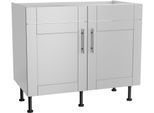 Spülenschrank OPTIFIT "Ahus", grau (hellgrau matt, hellgrau), B:100cm H:87cm T:58,4cm, Schränke, Spülenschrank, Breite 100 cm