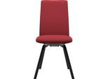 Polsterstuhl STRESSLESS "Laurel", rot (berry rot dinamica, schwarz), B:49cm H:92cm T:59cm, Microfaser DINAMICA (88% Polyester, 12% Polyurethan), Stühle, Polsterstuhl, Low Back, Größe M, mit schräggestellten Beinen in Schwarz