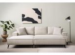 Ecksofa OTTO HOME "TVINNU Cord, L-Form, 275 cm, mit Hocker", beige (hellbeige), B:275cm H:83cm T:173cm, Sofas, Ecksofa, stellbar zum Schlafsofa (Krokodilverbinder)