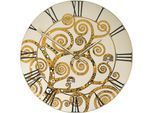 Wanduhr GOEBEL "Gustav Klimt - Der Lebensbaum", gold (bunt), B:31cm H:31cm T:1cm, Wanduhren, Wanduhr, Mit aufwändiger Echtgoldauflage