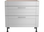 Kochfeldumbauschrank OPTIFIT "Ahus", grau (hellgrau matt, wildeiche nachbildung), B:90cm H:87cm T:58,4cm, Schränke, Kochfeldumbauschrank, Breite 90 cm