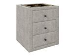 Sembella , Ecru , Kunststoff, Glas, Textil, Holzwerkstoff , 3 Schublade(n) Schubladen , 49.5x56.5x46 cm , Soft-Close-System ,