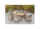 Gardenson , Beige, Beigebraun , Holz, Metall, Kunststoff , Akazie , Hartholz , Füllung: Polyurethan (PUR),Polyurethan (Pur) , rechteckig , FSC 100% ,