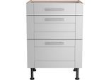 Unterschrank OPTIFIT "Ahus", grau (hellgrau matt, wildeiche nachbildung), B:60cm H:87cm T:58,4cm, Schränke, Unterschrank, Breite 60 cm