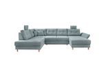 Livetastic , Hellblau , Textil , Buche , Füllung: Schaumstoff , U-Form , 338-352x206 cm , Made in EU , Liegefunktion, seitenverkehrt erhältlich, Schlafen auf Sitzhöhe, Rücken echt, Armteil rechts ,