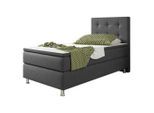 Mid.you , Anthrazit , Textil , H3 , 7-Zonen , 90x115x210 cm , Oeko-Tex® Standard 100 , Matratze, gepolstertes Kopfteil, Federkernmatratze, Topper durchgehend, in verschiedenen Größen erhältlich, Kingsize, Partnermatratze mit durchgehendem Bezug ,