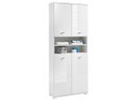 Livetastic , Weiß , Holzwerkstoff , 3 Fächer , 76x190x31 cm , Made in EU , stehend ,