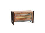 Mid.you , Mehrfarbig, Schwarz , Holz, Metall , Altholz , massiv , 1 Fächer , 85x50x35 cm ,
