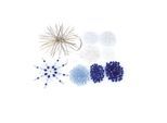 Drahtsterne-Set, blau-weiß, 8 Stück