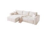 Idohome Ecksofa, Creme, Kunststoff, 5-Sitzer, Füllung: Schaumstoff, L-Form,L-Form, 278x145 cm, Wohnzimmer, Sofas & Couches, Wohnlandschaften, Ecksofas