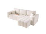 Idohome Ecksofa, Creme, Textil, 3-Sitzer, L-Form,L-Form, 248x145 cm, Wohnzimmer, Sofas & Couches, Wohnlandschaften, Ecksofas