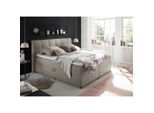 Mid.you , Schlammfarben , Textil , H2 , 180x200 cm , gepolstertes Kopfteil, Topper durchgehend ,