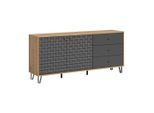 Livetastic , Anthrazit, Eiche Artisan , Holzwerkstoff , 2 Fächer , 3 Schublade(n) Schubladen , 170x76x40 cm , FSC MIX , stehend ,