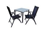 Gardenson , Anthrazit , Metall, Glas, Textil , quadratisch , Stühle klappbar ,