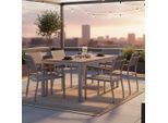 Gardenson , Grau, Akaziefarben , Holz, Metall, Textil , Akazie , Hartholz , Uni , rechteckig , 150x74x90 cm , FSC ,