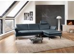 Ecksofa DIE PLANBAR "PN-EM23050, L-Form, Breite 289 cm", blau (torro graphite blau), B:289cm T:180cm, Sofas, Ecksofa, Optional mit Echtleder-Rücken, Kopfstütze, Sitz- und Armverstellung
