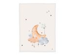 Babydecke BABY BEST "BabyBest Moon and Stars", bunt, B:75cm L:100cm, Polyester, Wohndecken, Babydecke, niedliches Motiv