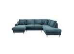 P & B , Petrol , Textil , Buche , Uni , Füllung: Schaumstoff,Schaumstoff , U-Form , 301x200 cm , Made in EU , Typenauswahl, Stoffauswahl, Liegefunktion, seitenverkehrt erhältlich, Schlafen auf Sitzhöhe, Rücken echt ,
