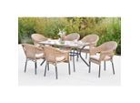 Gardenson , Graphitfarben, Naturfarben, Beige , Metall, Kunststoff, Glas , Füllung: Polyurethan (Pur) , rechteckig ,