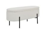 Novel Truhenbank, Schwarz, Weiß, Metall, Textil, 95x43x36 cm, Esszimmer, Bänke, Sitzbänke