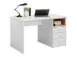 Hom`in Schreibtisch, Weiß, Eiche, Holzwerkstoff, 3 Schublade(n) Schubladen, rechteckig, Wange, 70x74x120 cm, Stauraum, Arbeitszimmer, Schreibtische, Bürotische