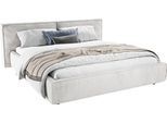 Polsterbett HOME AFFAIRE "Adrina mit Biesenoptik, Feincord und Luxus-Microfaser", silber, B:202cm H:91cm L:230cm, 95% Polyester;5% Nylon, Betten, Polsterbett, bis 280kg, auch in Überlänge 220 cm, 4 Breiten bis 200cm