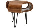 Livetastic Beistelltisch Malabo, Schwarz, Akazie, Holz, Akazie, vollmassiv, Holz, Freiform, Haarnadel, 55x45x45 cm, einfacher Aufbau, Wohnzimmer, Wohnzimmertische, Beistelltische