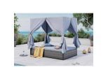 Ambia Garden Sonneninsel, Grau, Metall, Kunststoff, Textil, 135x180x197 cm, wetterfest, Loungemöbel, Sonneninseln