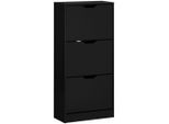Livetastic Schuhkipper, Schwarz, Holzwerkstoff, 55x117x23.5 cm, Garderobe, Schuhaufbewahrung, Schuhkipper