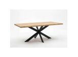 P & B Esstisch, Eiche, Schwarz, Holz, Metall, Eiche, vollmassiv, rechteckig, Sternfuß, 100x77x180 cm, Esszimmer, Tische, Esstische