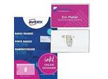 Avery Zweckform 4820 Namensschilder 90 x 54 mm, transparent, Clip+Pin, 50 Stück mit Einsteckkarten