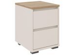 Carryhome Nachttisch , Eichefarben, Kaschmir , Kunststoff , 2 Schublade(n) Schubladen , 40.1x54.8x48 cm , Schlafzimmer, Nachttische
