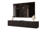 Idohome Tv-Lowboard, Schwarz, Holzwerkstoff, Rechteckig, 200x36x40 cm, Wohnzimmer, Wohnwände, Lowboards, Lowboards hängend