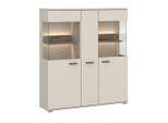 Livetastic Highboard, Eiche, Beige, Holzwerkstoff, 8 Fächer, 115x133.7x37 cm, Wohnzimmer, Kommoden & Sideboards, Highboards