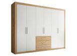 Mid.you Drehtürenschrank, Weiß, Eiche, 4 Fächer, 3 Schublade(n) Schubladen, 289x225x59 cm, Blauer Engel, BQ - Bündnis für Qualität, Made in Germany, Schlafzimmer, Kleiderschränke, Drehtürenschränke