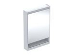 Geberit One Spiegelschrank 505831002 60x90x15cm, mit Nische, 1 Tür, Anschlag rechts, weiß/Aluminium pulverbeschichtet